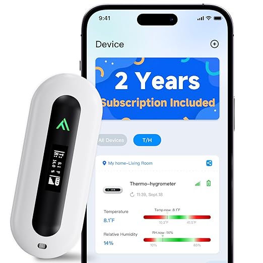 RV Pet Temperature Monitor - 4G Cellular Remote Monitor for Pets & Vacation Home | Instant Power Outage & Temp/Humidity Alerts | House, Server Room & RV Safety | Includes 2 Years of Service by ALAZUR