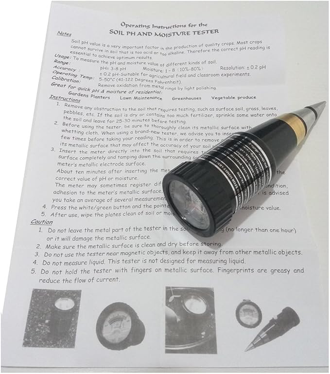 Professional Soil pH Meter Tester Moisture Sensor Soil water monitor Soil Tester PH Instrument Hygrometer monitor humidity data logger recorder PH range 3~8ph Moister range 1~8 - Image 8