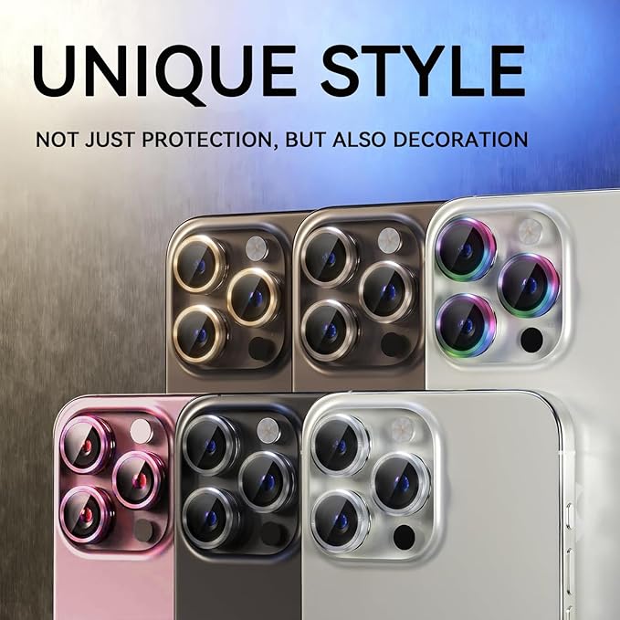 2 Pack Camera Lens Protector for iPhone 16 Pro/iPhone 16 Pro Max,9H Tempered Glass Scratch Resistant Metal Ring Camera Cover,Case Friendly Camera Screen Protector Accessories,Black - Image 6