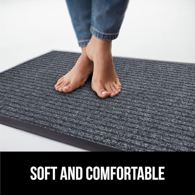 GORILLA GRIP Waterproof Traffic Guard Door Mat, 2 Pack Heavy Duty Entryway Mats, Strong Backing Commercial Rugs for Office Hallway, Garage Floor and Home, Low Profile Carpet, 29x17, Charcoal Gray - Image 8