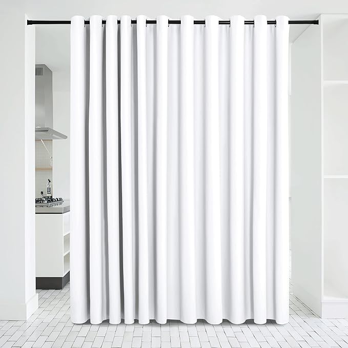 NICETOWN Verical Blinds for Living Room Bedroom Dining Sunroom Basement Wall Divider, Room Dividers Space Screens Partitions, Extra Large Curtain (1 Pack, 20ft Wide x 8ft Long, White) by NICETOWN
