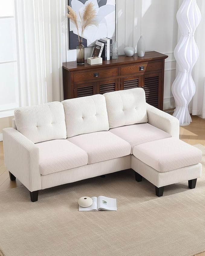 Fuloon Waterproof Seat Cushion Covers 3 PCS, Stretch Sofa Cushion Slipcovers Couch Covers Solid Washable Furniture Protector Suitable for Armchair Loveseat Sofa (Pale Beige) - Image 3