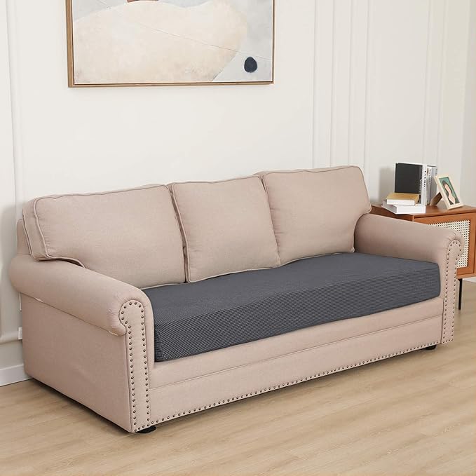 Easy-Going Stretch Cushion Cover Sofa Cushion Furniture Protector Sofa Seat Sofa slipcover Sofa Cover Soft Flexibility with Elastic Bottom(Sofa Cushion,Gray) - Image 2