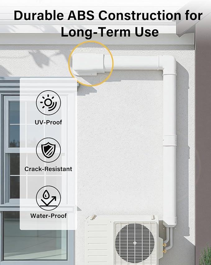 3'' Wall Entry Cover for Ac Lines, Mini Split Lineset Cover for Ductless Air Conditioners, Heat Pumps, White - Image 3