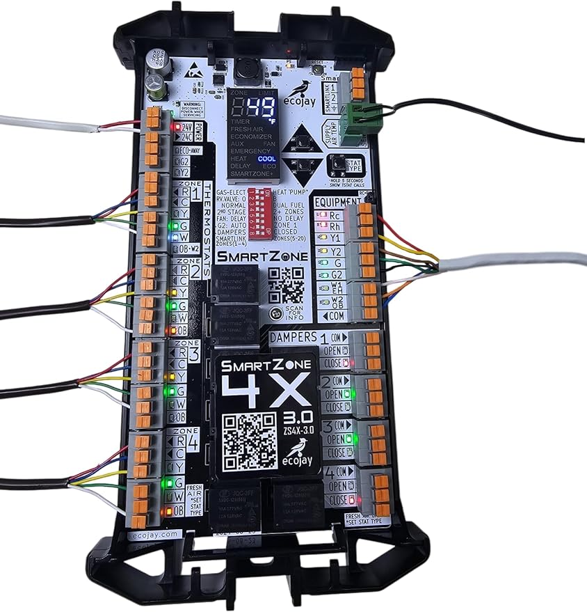 SmartZone-4X Control - 4 zone controller KIT w/Temp sensor - Universal Replacement for honeywell zoning panel truezone hz432 & more - Image 6