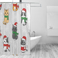 Christmas Cats Gray Shower Curtain Liner 72×72 inch for Bathroom Curtain Anti Mold Shower Curtain with Hooks Bathroom Accessories by Unknown
