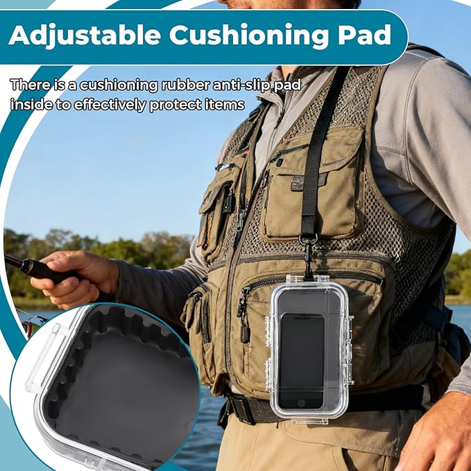 Outdoor Storage Box, Shockproof Airtight Storage Case, Outdoor Storage Box for Edc, Pressure Proof Dry Boxes with Detachable Pad for Camping for Edc Tools, Phone, Keys - Image 3
