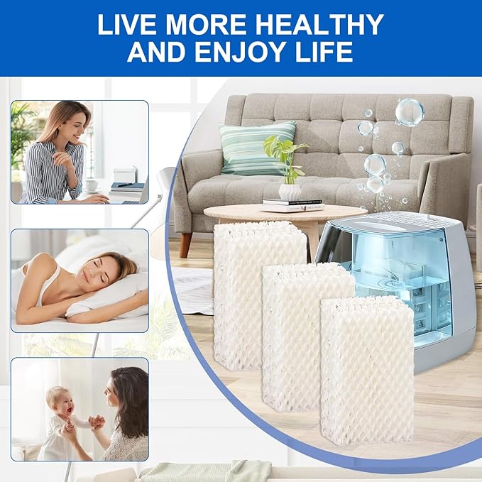 WF813 Humidifier Filters Compatible with Equate EQWF813 PCWF813 Relion RCM832 RCM-832N Protec RWF813 EQ-2119-UL PCCM-832N Cool Mist Humidifiers - Replacement Wick Filter 6 Pack - Image 7