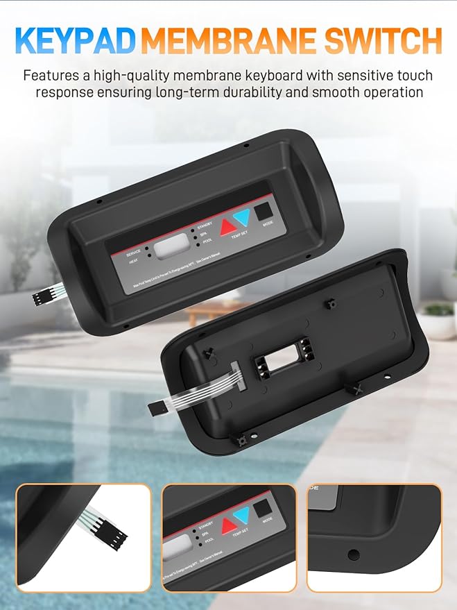 IDXL2DB1930 & FDXLBKP1930 Display Board with Control Panel Bezel Keypad Compatible with Hayward Universal H-series Pool Low Nox Heaters H250IDL2 H150FDN H200FDN H250FDN H300FDN H350FDN H400FDN - Image 3