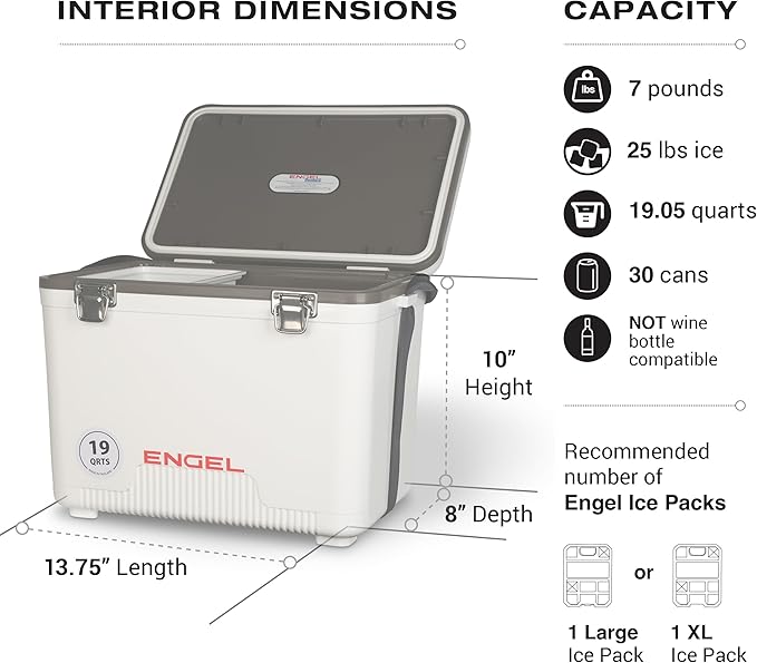 Engel 19qt Leak-Proof, Air Tight, Drybox Cooler and Small Hard Shell Lunchbox for Men and Women - Image 3