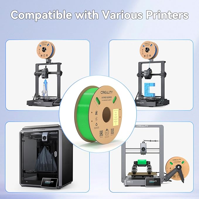 Official Creality Hyper PETG Filament 1.75mm, High Speed 600mm/s 3D Printer Filament PETG, 1kg(2.2lbs)/Spool, Dimensional Accuracy ± 0.05 mm (Green) - Image 8