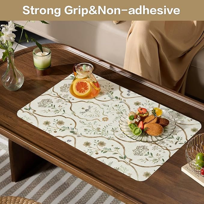Drawer and Shelf Liner for Kitchen Cabinets Non-Adhesive Drawer Liners Strong Grip Floral Shelf Liners Non-Slip Cabinet Liner,Waterproof Kitchen Cabinet Liners for Shelves,12IN × 10FT - Image 6