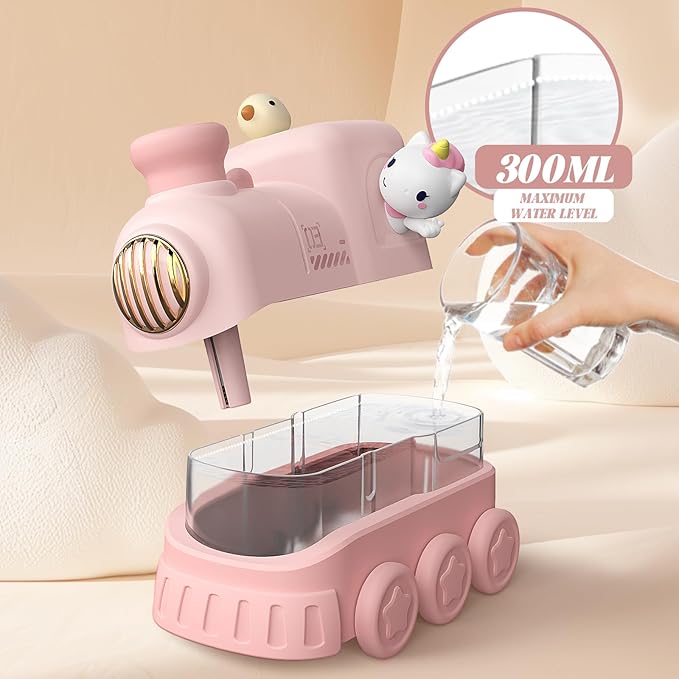 Portable Mini Humidifier,300ml USB Desktop Personal Cool Mist Small Humidifiers,2 Mist Modes,Auto Shut-Off,Mute for Bedroom/Home/Nursery/Office,Cute Mini Humidifier With Night Light (Pink) - Image 7