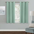 MYSKY HOME Light Green Curtains for Boys Room Blackout Curtain for Bedroom Kitchen Windows, Grommet Top Room Darkening Curtains, Thermal Insulated Curtain, 1 Curtain Panel, 42 x 45 Inch, Aqua by MYSKYHOME