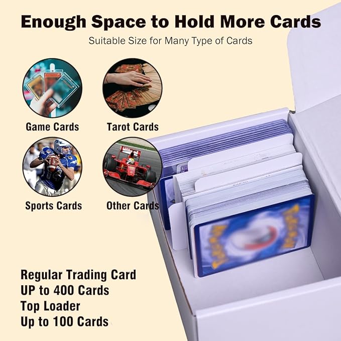 NUMINA 4 Pack 350 Small Card Storage Box, Heavy Duty Cardboard Game Card Organizer with Dividers for TCG, MTG, Sports & Trading Cards, Shipping Boxes for Collectors & Sellers - Image 2