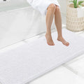 Smiry Luxury Chenille Bathroom Rugs 59x20, Extra Soft and Absorbent Shaggy Bath Mat, Machine Washable, Non-Slip Plush Carpet Runner for Tub, Shower, and Floor, Home Decor Accessories, White by Smiry
