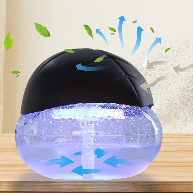 Air Freshener（Black） - for Home, Bedroom, Office and Warehouse - Essential Oil Aroma Diffuser with LED Color Night Light and Soothing Water Flow Sound - for Pets and Smokers. - Image 3