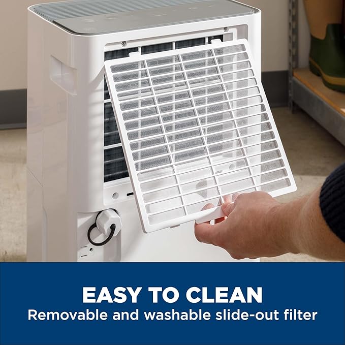 GE Energy Star Portable Dehumidifier for Basement, Bedroom, Bathroom, Closet or Small Rooms up to 1500 Sq Ft, 22 Pint with Removable Bucket and Continuous Drain Connect for Auto or Manual Drainage - Image 8