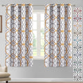 H.VERSAILTEX Blackout Curtains Printed Design 63 Inch Length 2 Panels Set Thermal Insulated Curtains for Bedroom Living Room Geometric Modern Grommet Window Drapes - Mustard and Grey by HVERSAILTEX