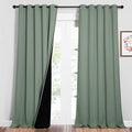NICETOWN Full Shading Curtains for Windows, Super Heavy-Duty Black Lined Blackout Curtains for Bedroom, Privacy Assured Window Treatment (Greyish Green, Pack of 2, 62 inches W x 95 inches L) by NICETOWN