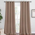 NICETOWN Bedroom Blackout Long Curtains and Drapes, Set of 2, 55 by 120 Inch, Cappuccino, Window Treatment Thermal Insulated Solid Grommet Blackout Draperies for Bedroom by NICETOWN