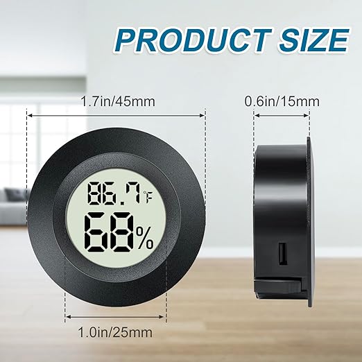 4 Pack Mini Digital Hygrometer Gauge Indoor Thermometer, LCD Monitor Temperature Outdoor Humidity Meter for Greenhouse Jars Incubators Guitar Case, Fahrenheit (℉) or Celsius(℃) - Image 2