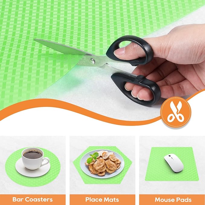 Green Fridge Liner Shelf Liners for Kitchen Cabinet Refrigerator Liners Waterproof & Oil-Proof Kitchen Cupboard Liner Non Adhesive Drawer Mats EVA Material for Shelves 11.8 x 236.2 Inches - Image 6