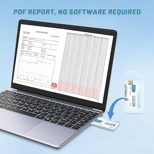 Tzone Temperature Data Logger USB Single Use Temp Recorder 10 Packs with PDF Report, Disposable Thermometer Logger Recording Freezer Logger for Cold Chain Transportation Fruit Storage IP67 Waterproof - Image 2