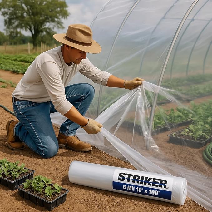 STRIKER Plastics Clear 6 Mil Plastic Sheeting 10' x 100' – Heavy Duty Poly Sheeting – Crawl Space Vapor & Moisture Barrier Cover, Painters Plastic Drop Cloth for Floor, Carpet & Furniture Protection - Image 5