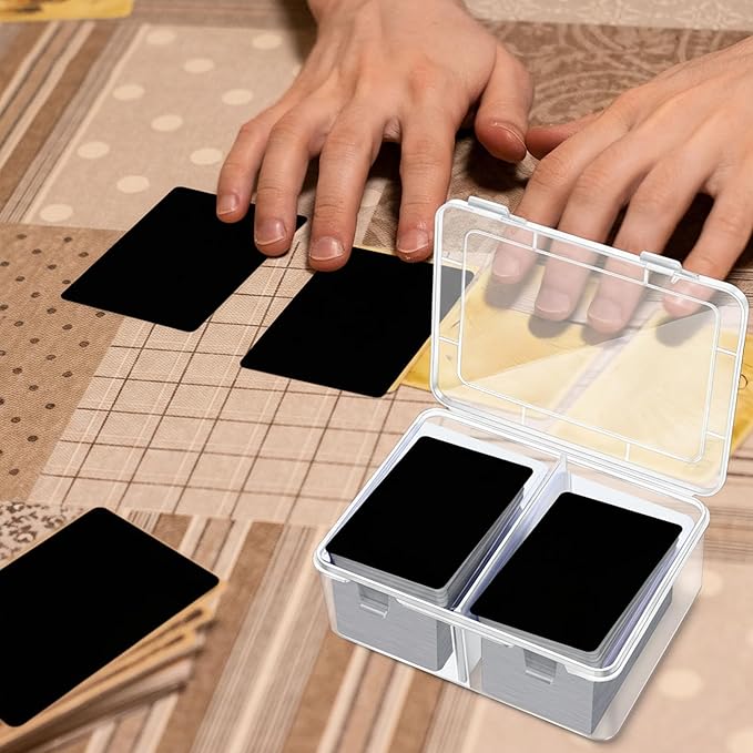 Vicenpal 300 Card Storage Box Compatible with Mtg TCG Clear Plastic Trading Card Storage Box with Removable Divider Hard Trading Deck Case for Baseball Football Game Organizer Collector(6 Pcs) - Image 4