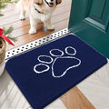 OLANLY Dog Door Mat for Muddy Paws 24x16, Paw Print Design, Absorbs Moisture and Dirt, Absorbent Non-Slip Washable Doormat, Quick Dry Chenille Mud Mat for Dogs, Entry Indoor Entryway Carpet, Navy Blue by OLANLY