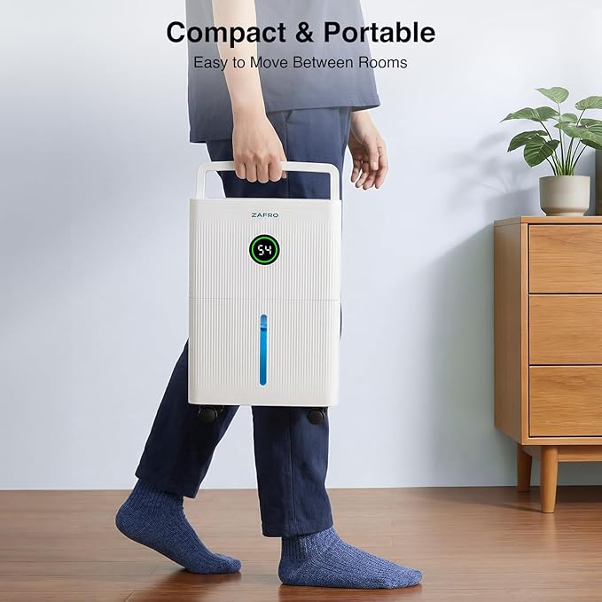 ZAFRO Dehumidifiers for Home and Basement with Drain Hose, Ultra Quiet 41dB, Energy Saving Max 21 Pints Dehumidifier with Auto or Manual Drainage, Auto Defrost, Three Modes, Dry Clothes, 24Hrs Timer - Image 8