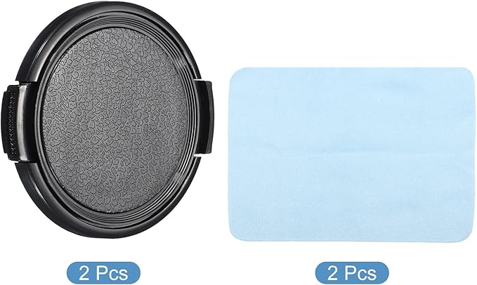 PATIKIL Camera Lens Cap, 2 Pack Sides Pinch Front Lens Cover with Microfiber Cleaning Cloth for 52mm Thread Universal DSLR Lenses for Nikon, for Fujifilm, for Pentax, for Leica - Image 3