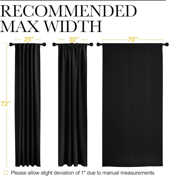 NICETOWN Halloween Black Out Panels for Bedroom - (Black Color) W70 x L72, 1 Pair, Curtains for Sliding Glass Door, Soundproofing Room Darkening Blackout Curtains for Bedroom/Doorway Living Cabin - Image 7