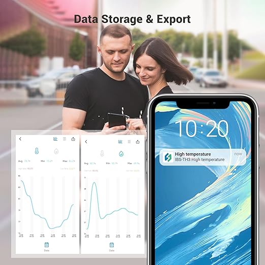 Smart Wi-Fi Temperature and Humidity Sensor, Inkbird Indoor White Hygrometer Thermometer Monitor with Alarms, Historical Graphs, 1 Year Data Cloud Storage, Ideal for Home Reptile Greenhouse - Image 6