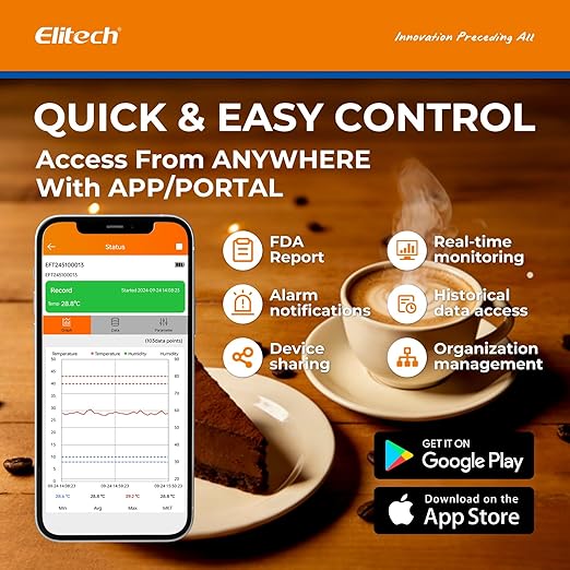 Elitech 5Pack 4G Cellular & WiFi Temperature Humidity Data Logger 100000 Points, 24/7 Monitor, 2-Year Subscription Included, App/Email/Text/Sound Alerts. Cloud Storage, Monitor Anywhere, Anytime - Image 7