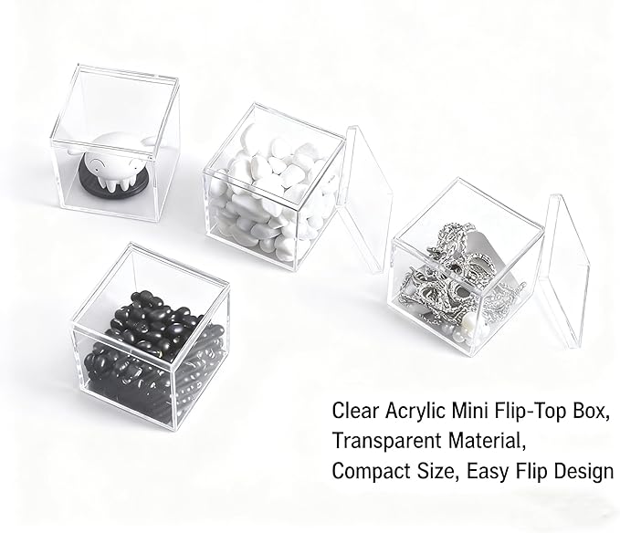 Acrylic Box Clear Acrylic Square Cube Display Boxes Multi-Purpose Container Clear Boxes with Lids for Gifts Weddings Valentine's Day Party Favors Jewelry Storage Box - Image 4
