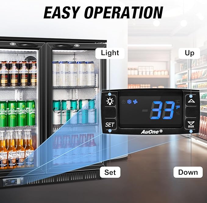 Beverage Refrigerator, 53.15W Inch 12 Cu.Ft Drink Fridge, Back Bar Beer Fridge with 3 Glass Door, 35.43" Height Beverage Cooler, Built-in & Undercounter Commercial Back Bar Cooler for Kitchen Shop Bar - Image 3