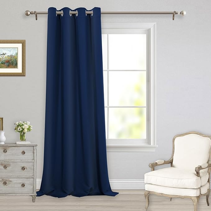 MYSKY HOME Blue Curtains for Bedroom Blackout Curtains for Living Room Sliding Door Curtains 95 Inch Long Thermal Insulated Grommet Room Darkening Window Drapes 1 Curtain Panel, 52 x 95 Inch, Navy - Image 7