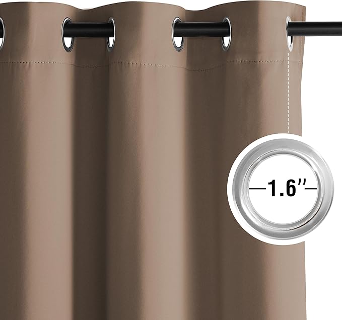 NICETOWN Room Darkening Draperies Curtains Panels, 2 Panels Cappuccino W52 x L102 - Image 4
