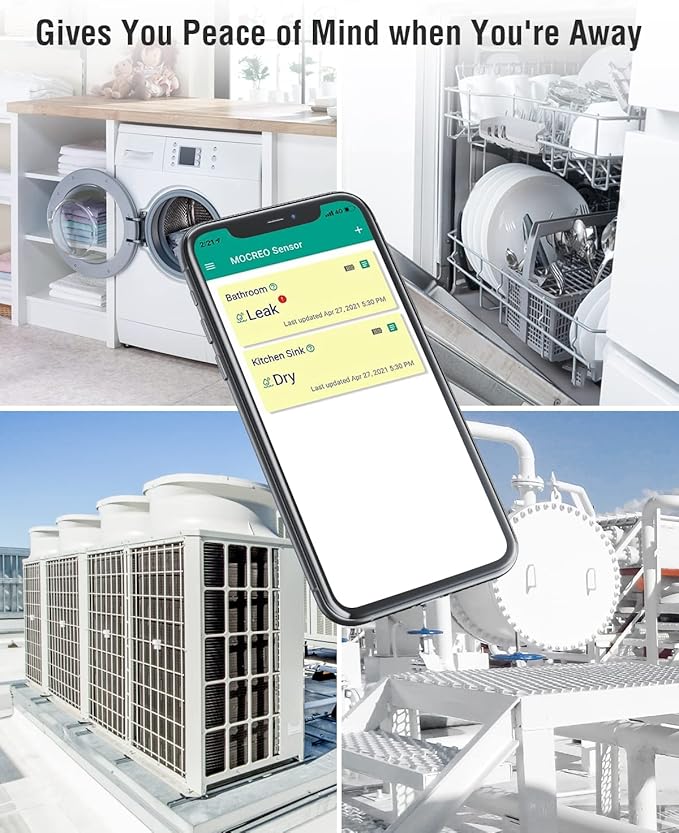 MOCREO SW2 Water Leak Detector Sensor with 95dB Alarm, No Subscription Fee, Home Wireless Flood Monitor for Basement, Laundry, Pipe Leakage, Sink Overflow(MOCREO Hub Required) - Image 7