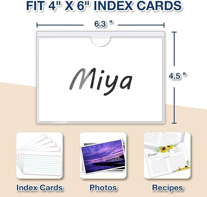 H4D 24 Pack Labels for Storage Bins, 4" x 6" Plastic Clear Adhesive Index Card Holders, Tote Label Pockets for Organizing Storage, Library Card, Shelves - Image 3