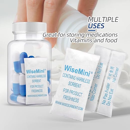 0.5 Gram 1500 Pack Silica Gel Packs, Dessicant Packets, Moisture Absorbers for Food Storage, Food Grade Desiccant Dehumidifiers, WiseMini - Image 7