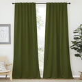 NICETOWN Christmas Living Room Blackout Curtains - (Olive Green Color) 52" Wide by 108" Long, Set of 2, Thermal Insulated Window Drape Panels for Living Room by NICETOWN