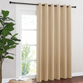 NICETOWN Sliding Door Blinds Window Treatment, Blackout Patio Door Curtain Panels, Privacy Thermal Drapes for Department (Biscotti Beige, W80 x L84) by NICETOWN