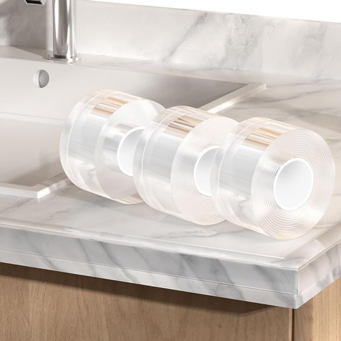 3 Pack Clear Edge Protector Strip,1.57 in x 9.84 FT,Sharp Edge Wrap Cover Tape,Self Adhesive Protective Bumper Guards for Cabinet Door Desk Glass Table Bed Furniture,Kitchen Countertop by Unknown