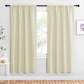 NICETOWN Beige Blackout Curtains for Living Room - Triple Weave Home Decoration Thermal Insulated Solid Rod Pocket Blackout Drapes for Bedroom(Set of 2, 42 x 72 Inch) by NICETOWN