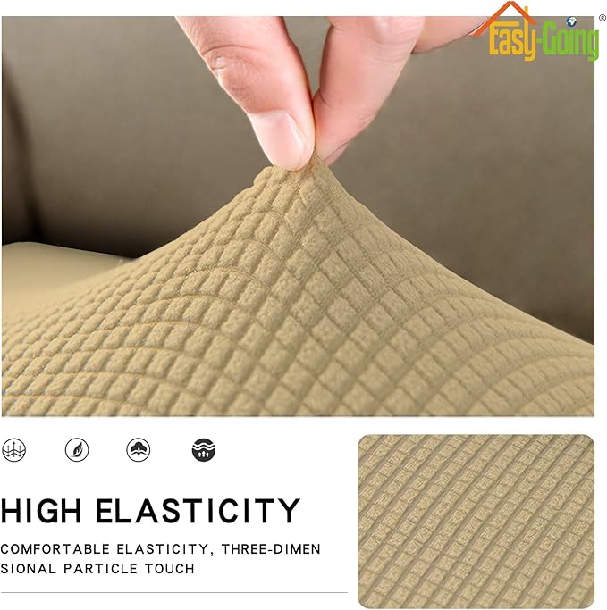 Easy-Going Stretch Cushion Cover Sofa Cushion Furniture Protector Sofa Seat Sofa slipcover Sofa Cover Soft Flexibility with Elastic Bottom(Sofa Cushion, Beige) - Image 3