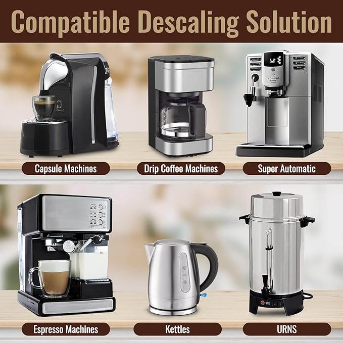 Tupkee Universal Descaling Solution for Keurig Breville Nespresso & Delonghi (2 Uses) | Coffee Machine Descaler Cleaner | Liquid To Descale Automatic Coffee Makers & Espresso Machines - Image 7