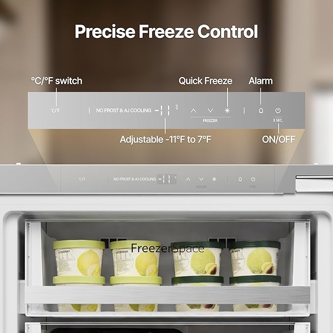 Ca'Lefort Undercounter Panel Ready Freezer -11°F to 7°F, Built-in All Freezer Panel-Ready Fridge, 3.75 cu.ft (Panel Not Included) - Image 4